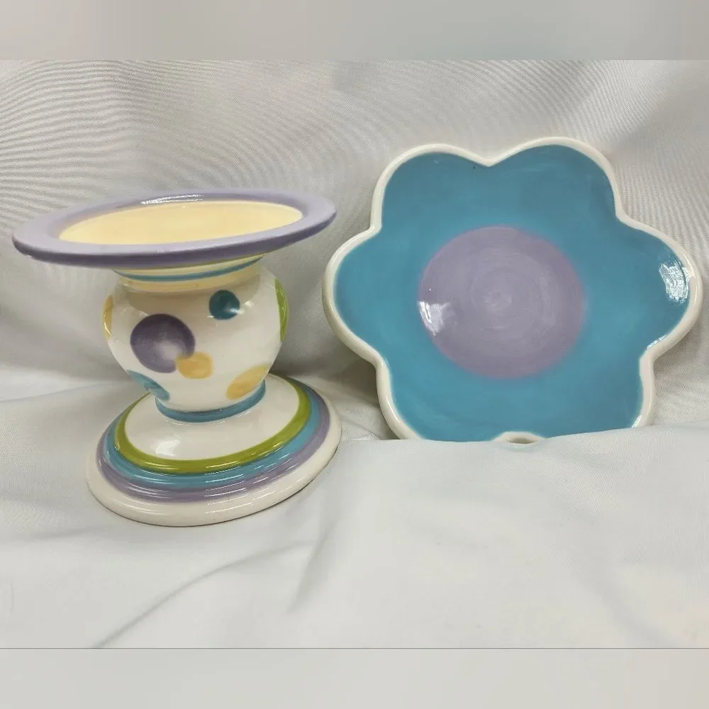 🔥PartyLite Pastel Lively Pillar Candle Holder Set - Picture 6 of 13